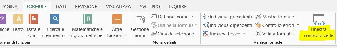Finestra controllo celle