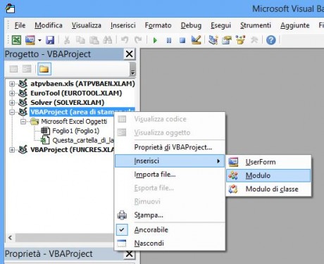 VBA - Inserire modulo standard