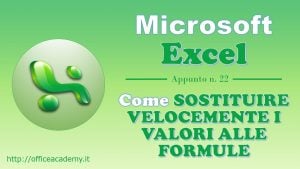 Come sostituire velocemente i valori alle formule