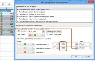 Come assegnare le icone in base al valore di una cella