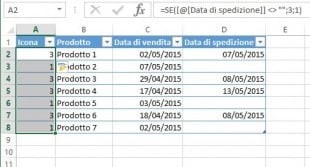 Copiare la formula SE nelle celle della colonna A