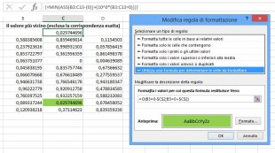 Evidenziare il valore piu vicino ad un dato numero escluso il numero stesso