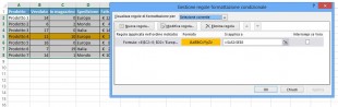 Formattazione condizionale di Excel con la funzione E