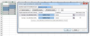 Formattazione condizionale per confontare 2 colonne alla ricerca di duplicati