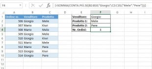 Formula matriciale per contare le celle con condizioni multiple