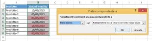 Evidenzia le celle con date del mese scorso