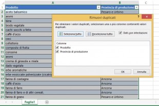 Strumento incorporato di Excel per la rimozione dei duplicati