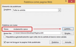 Aggiungere il titolo della pagina web