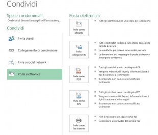Condividi come allegato di posta elettronica