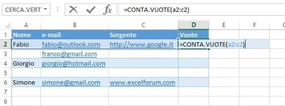 Creare una colonna di supporto