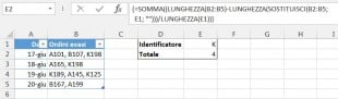 Formula matriciale per contare le occorrenze di un determinato carattere