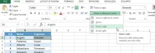 Il pulsante Unisci Celle in Excel