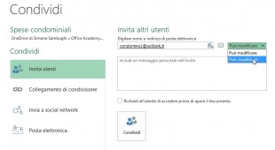 Invitare utenti a visualizzare o modificare il file che condividete
