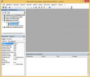 La finestra del Visual Basic Editor di Excel