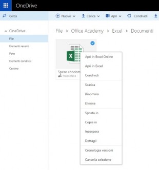 Per le modifiche rapide a diversi file fate clic destro