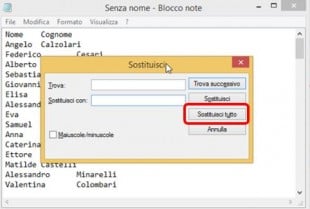 Rimpiazzate il carattere di tabulazione con uno spazio