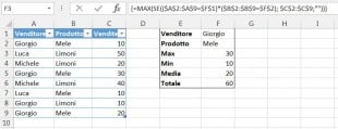 Utilizzare diverse funzioni nelle formule matriciali di Excel
