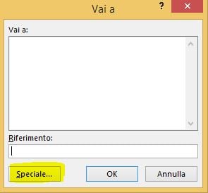 La finestra di dialogo Vai a