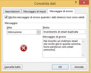 Solo email univoche sono permesse
