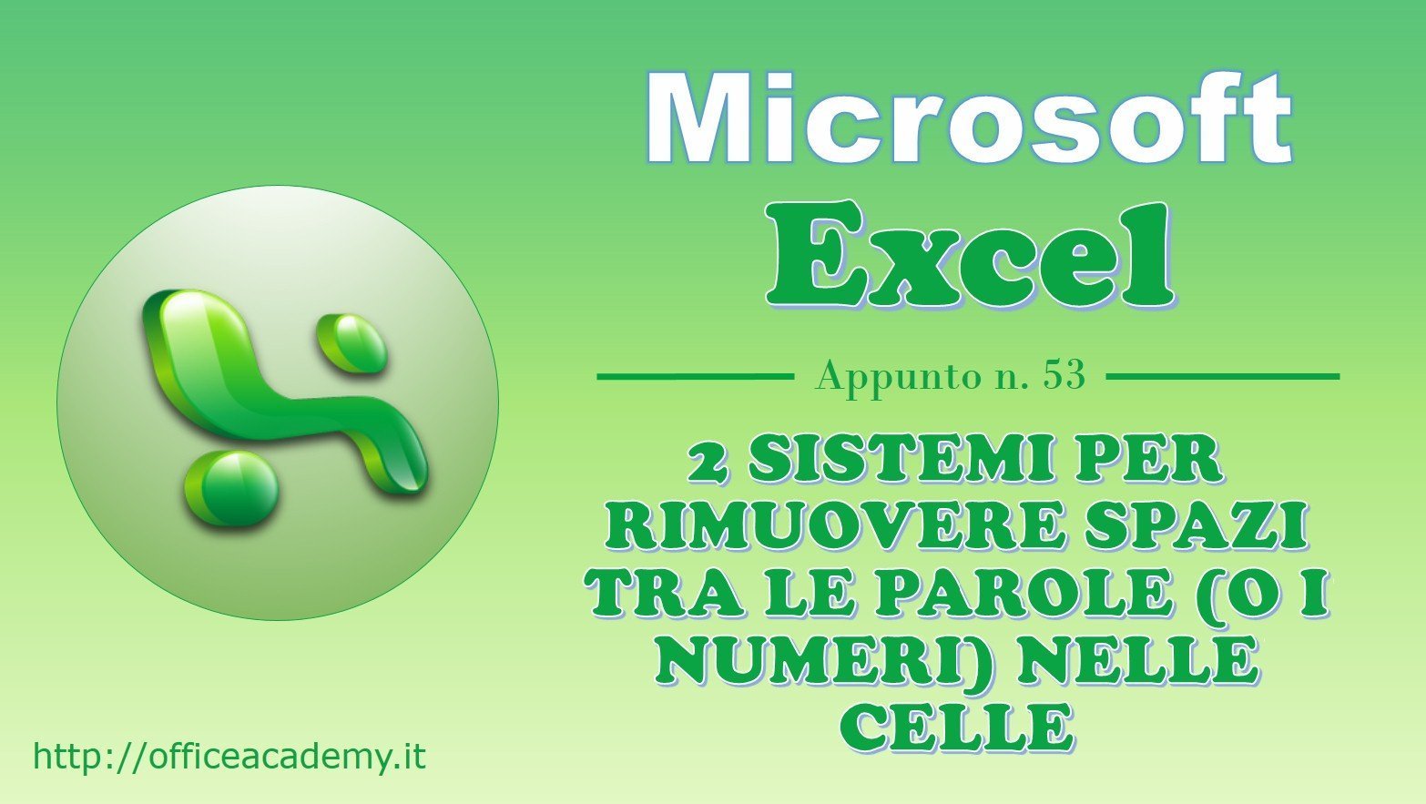 2 sistemi per rimuovere spazi tra le parole (o i numeri) nelle celle di Excel