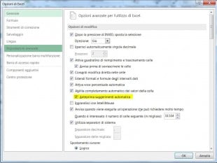 Abilitate Anteprima suggerimenti in Excel 2013