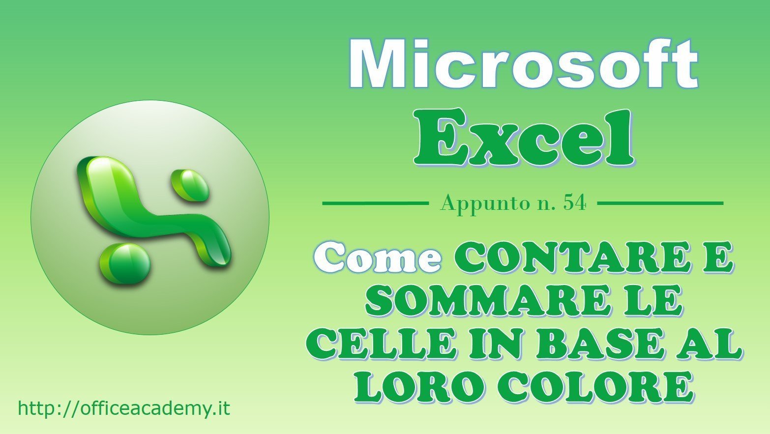 Come contare e sommare le celle in base al loro colore