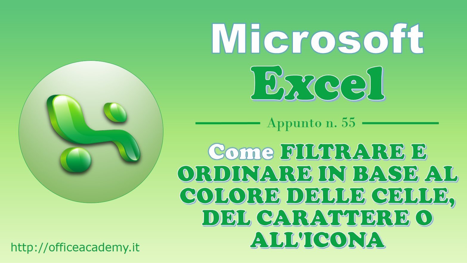 Come filtrare e ordinare in base al colore delle celle, del carattere o all'icona