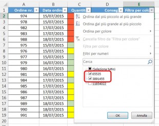 Scegliete i colori dall'elenco a discesa