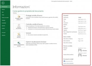 Scegliete la scheda FILE per vedere alcune informazioni sul documento