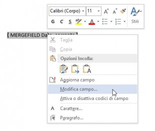 Clic destro sul campo e scegliete Modifica campo