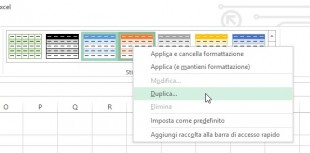 Fate clic destro sullo stile tabella che volete applicare e scegliete Duplica