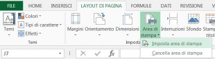 Impostate un area di stampa per poter stampare anche righe o colonne vuote