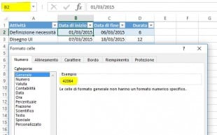 Trovate il numero della prima data