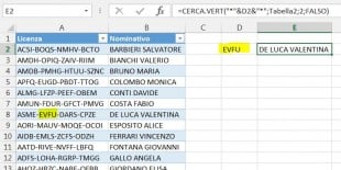 CERCA VERT in base al valore di una cella