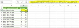 Fare CERCA VERT nidificati nella stessa formula