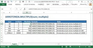 La funzione ARROTONDA.MULTIPLO