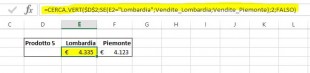 Una formula CERCA VERT con una funzione SE annidata per trovare dati corrispondenti in 2 diversi fogli di lavoro