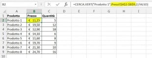 Una formula CERCA VERT per cercare in un altro foglio di lavoro