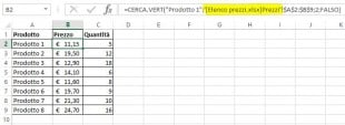 Una formula CERCA VERT per cercare in un'altra cartella di lavoro
