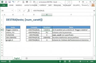La funzione DESTRA