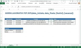 La funzione GIORNI.LAVORATIVI.TOT.INTL