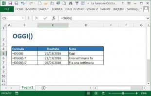 La funzione OGGI
