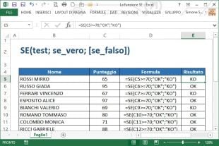 La funzione SE