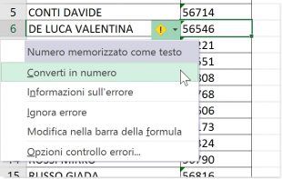 Convertire un numero formattato come testo