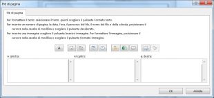Definite la posizione dei numeri di pagina facendo clic all'interno dei box a sinistra, al centro, oppure a destra