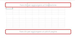 Posizionate il puntatore del mouse sul campo Fare clic per aggiungere un'intestazione oppure Fare clic per aggiungere un piè di pagina