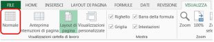 Premete il pulsante Normale nella scheda VISUALIZZA