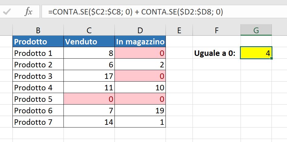 Una formula CONTA.SE per contare numeri in un intervallo non contiguo