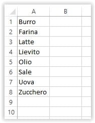Digita l'elenco delle voci per il menu a discesa