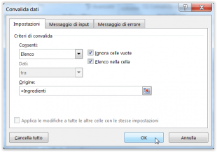 Configurate il vostro menu a discesa